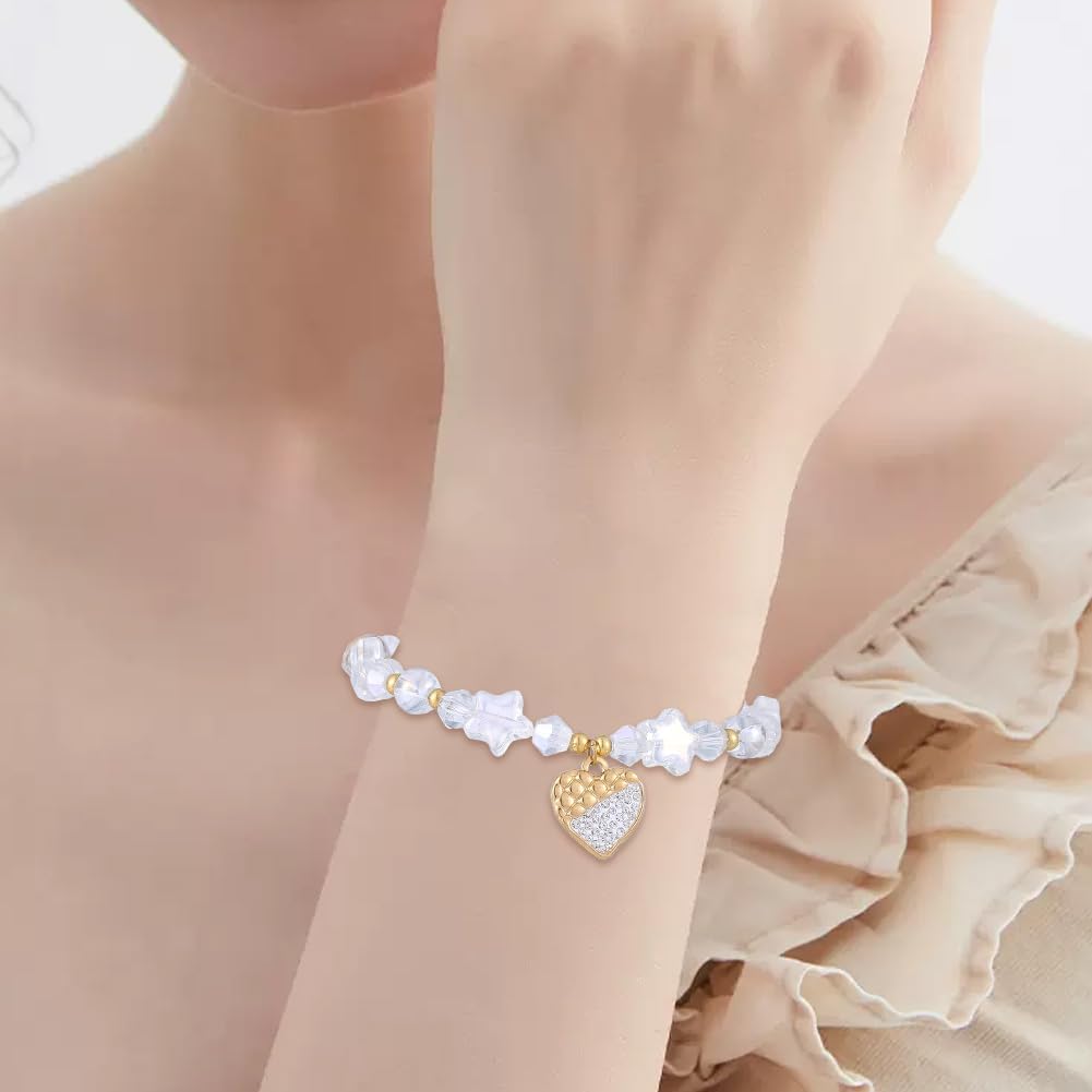 Beebeecraft 1 Box 6Pcs 18K Gold Plated Stainless Steel Heart Charms Hearts Valentines Charm with Crystal Rhinestones Love Shape Pendants for Jewelry Making Necklaces Earrings Keychain DIY Crafts - Image 7