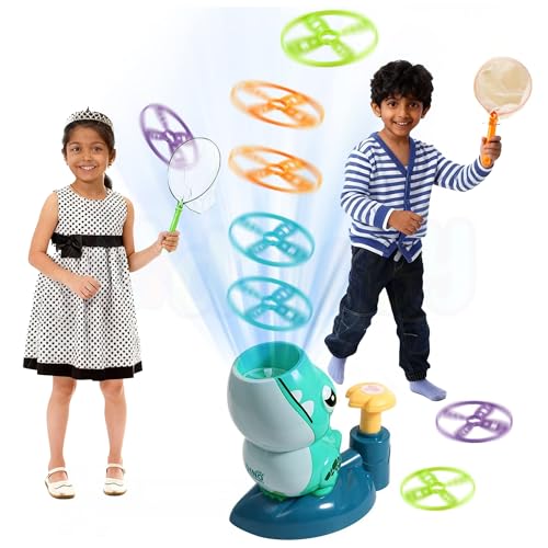 Image of Kidology Duck Disc Launcher, Flying Disc Launcher Toy, Step-On Flying Saucer Launch Toy Set Backyard Games And Activities For Children & Family, Green