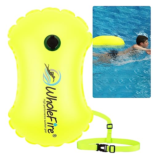 WholeFire 15L Swim Buoy Waterproof Inflatable swimming Buoy Swim Safety Float for Water Sports Open Water Swimmers