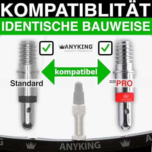 Fahrradventil Blitzventil Ersatz-Set Premium: 4X Dunlop Ventil-Einsatz mit Dichtung, Ventil-Mutter, Ventil-Kappe, Zubehör Ersatzteile Rad Trekking City-Bike, Puky Laufrad, Fahrrad-Ventil DV