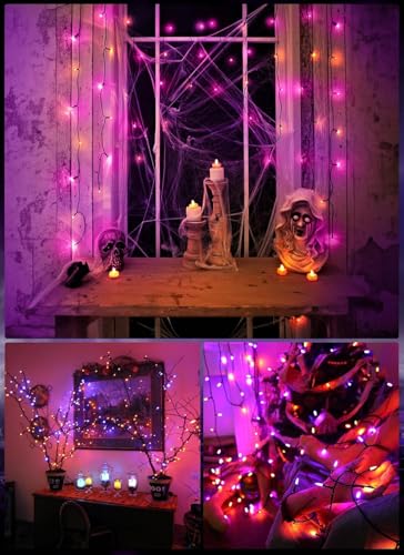 Image of Brightown Orange and Purple Battery Operated Christmas String Lights