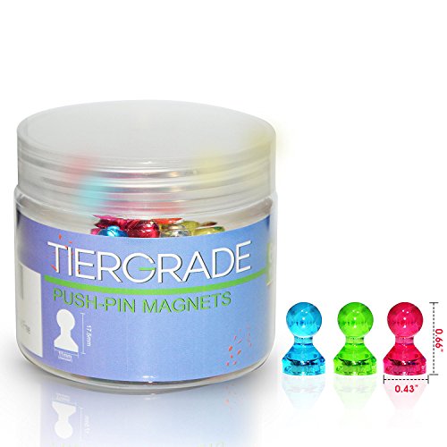 Push Pin Magnets, Office Magnets, Tiergrade 60 Pack 7 Assorted Color Strong Magnets, Use At Kitchen Home And School Classroom Magnets, Magnets For Refrigerator Dry Erase Board And Whiteboard #TOP6