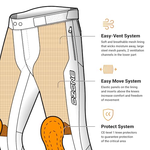 OZONE MOTO Dart Motorradhose Herren | Textil | Knieprotektoren Stufe 1 | Taschen für Hüft und Steißbeinprotektoren | Große Mesh Belüftungspaneele
