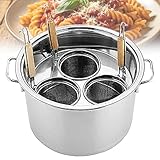 KRYANFEN Marmite Passoire à Pâtes 5 Trous et Bouilleur de Nouilles avec Poignées Thermorésistantes pour Cuisson Polyvalente de Spaghetti et Légumes en Cuisine 3Holes