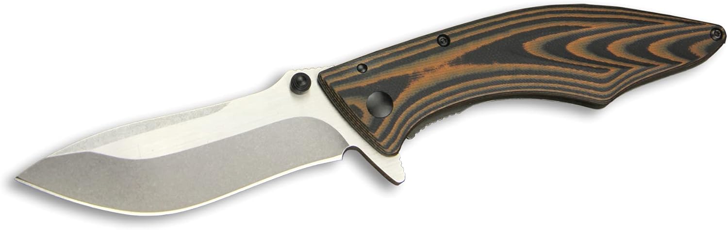 Outdoor Edge CQ-30S Cutlery Corp Medium Conquer Flipper 3" Combo Blade G10 with Boxed Stainless Steel Handle