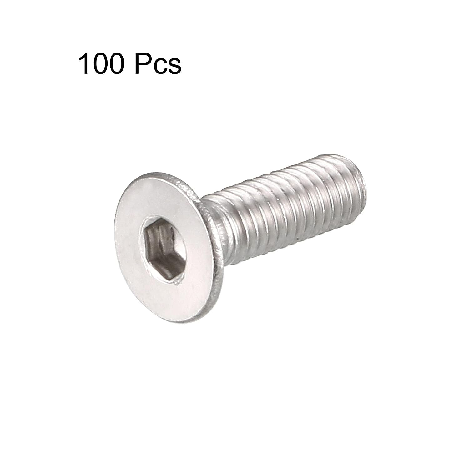TOP-VIGOR 100Pcs M3 x 10mm Hex Socket Countersunk Head Cap Screws, Allen Socket Drive 304 Stainless Steel DIN7991 Flat Head Socket Cap Screws Bolts for Bicycle Motorcycle, Machinery Repairment