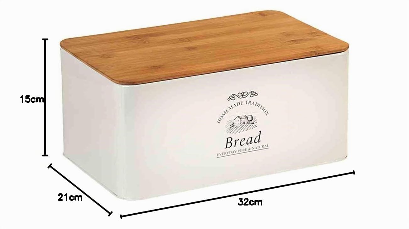 KESPER 18045 - Cestino per il pane in metallo, Bianco, 32 x 15 x 21 cm