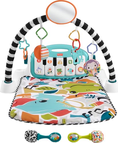 image for Fisher-Price Baby Musical Toy Set Glow and Grow Kick & Play Piano Gym 