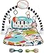 Fisher-Price Baby Musical Toy Set Glow and Grow Kick & Play Piano Gym Blue Playmat with 2 Rattle Maracas for Newborns Ages 0+ Months