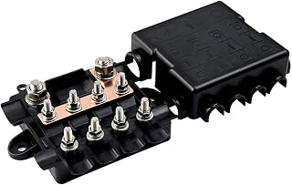 Offgridtec Sicherungshalter für 1X MEGA + 4X MIDI Sicherungen, Inklusive Busbar, Polyamid-Gehäuse MIT Abdeckung, Robuste Stromverteilungssicherung für hohe UND mittlere Stromkreise