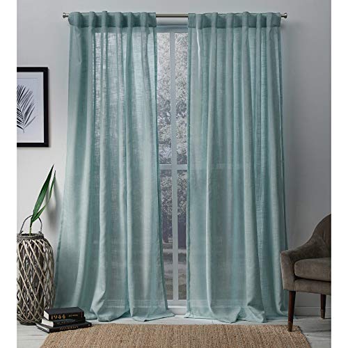 Exclusive Home Curtains Bella Window Curtain Panel Pair with Hidden Tab Top, 54x84, Seafoam, 2 Count