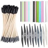 Leriton 70 Pcs Sanding Sticks Set for Plastic Models Includes 30 Double-end Matchsticks, 10 Polishing Sticks...