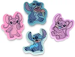 Combo Kit com 2 Borrachas 1 Stitch e 1 Angel - Borrachas Ilustradas Macias - Apaga Facilmente sem Danificar o Papel, Material Escolar Divertido, Ideal para Estudantes e Colecionadores - Pé de Lápis