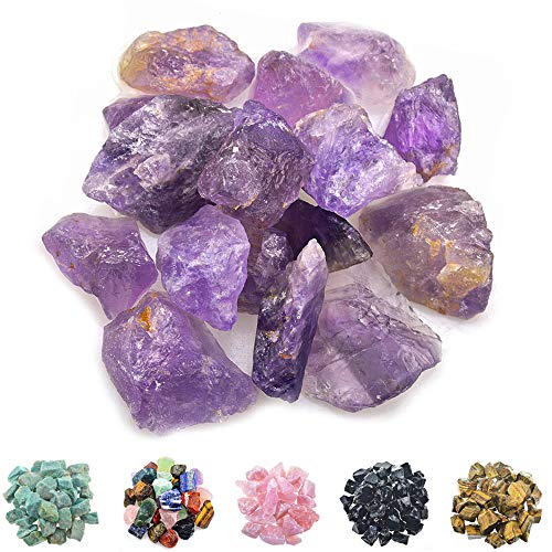 FORBY 1 lb Bulk Amethyst Rough Stones - Large 1" Natural Raw Stones