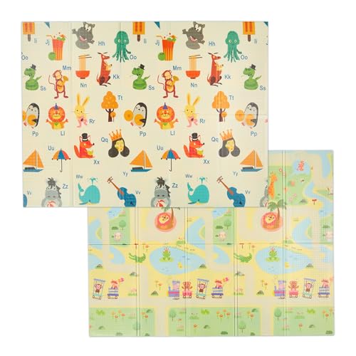 Relaxdays Spielmatte, Faltbare Kindermatte, schadstofffrei, 200 x 150 cm, XPE-Schaumstoffmatte, Krabbelmatte Baby, bunt