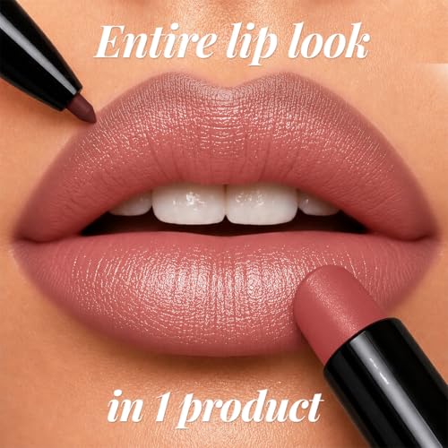Image of Staze Twin Flame 2-in-1 Lipstick + Lip Liner Duo | High-shine Long Lasting Glossy Lipstick | Smooth Transfer-proof Matte Lip Liner | Perfectly Complementing Lip Combo | 01 Love Struck | 2g