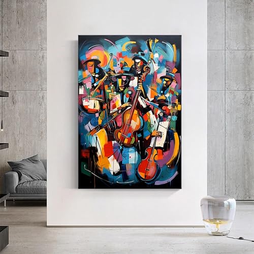 Impression sur toile de jazz colore abstrait déco maison - 4