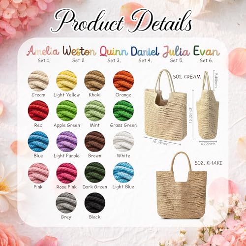 Bolso de playa personalizado tejido para mujer miniatura 4