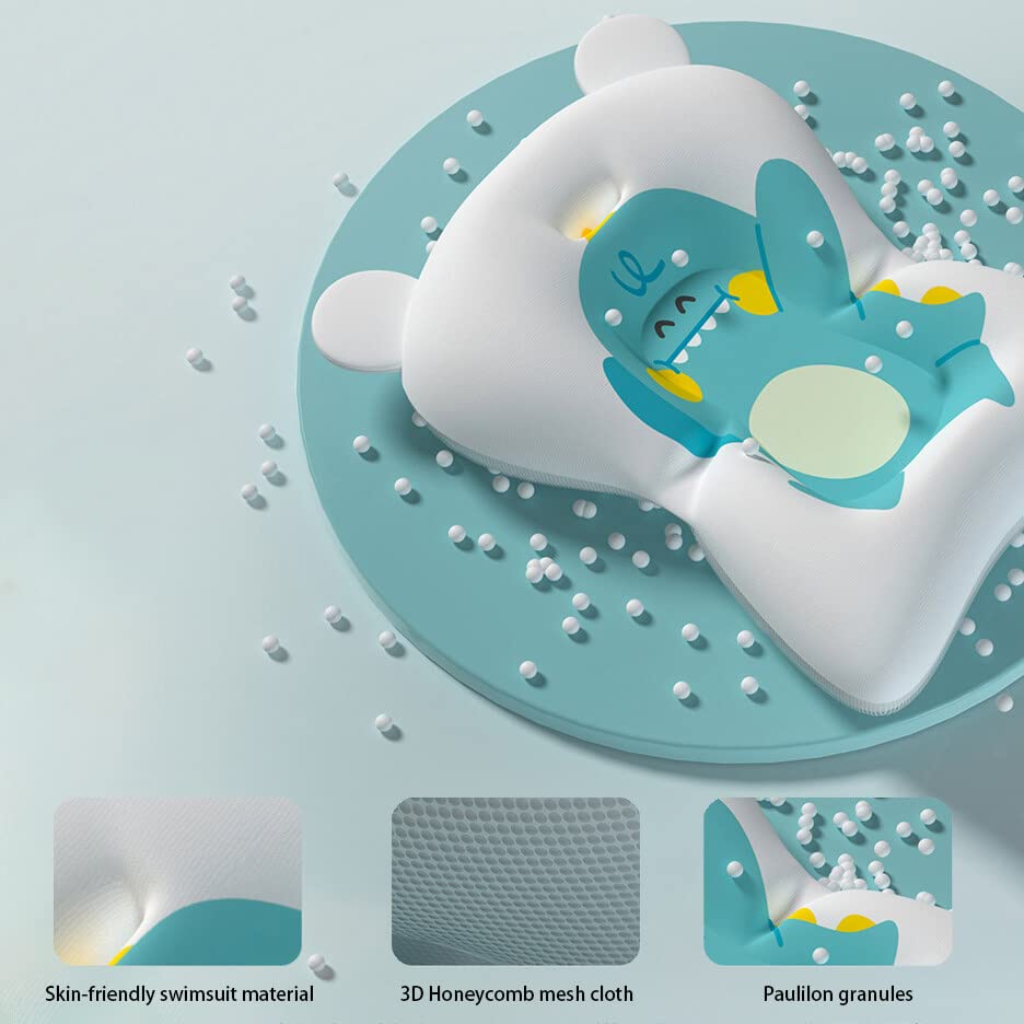 Miniatura 5 de Katutude Cojín de asiento de baño para bebé recién nacido, tapete de baño antideslizante para bañera plegable, flotante, almohada de baño infantil