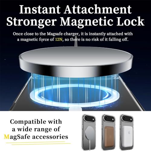 Image of Elzzi Clear Transparent Magsafe Cover for iPhone 17 Air Case (Compatible with Mag-Safe) Non Yellowing Non Slippery Shockproof Phone Case
