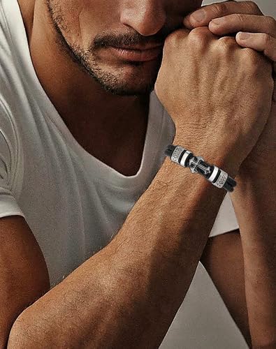 Mens Cuff Cross Bracelets - Silver Plated Stainless Steel Christian - Leather Religious Punk Jewelry3