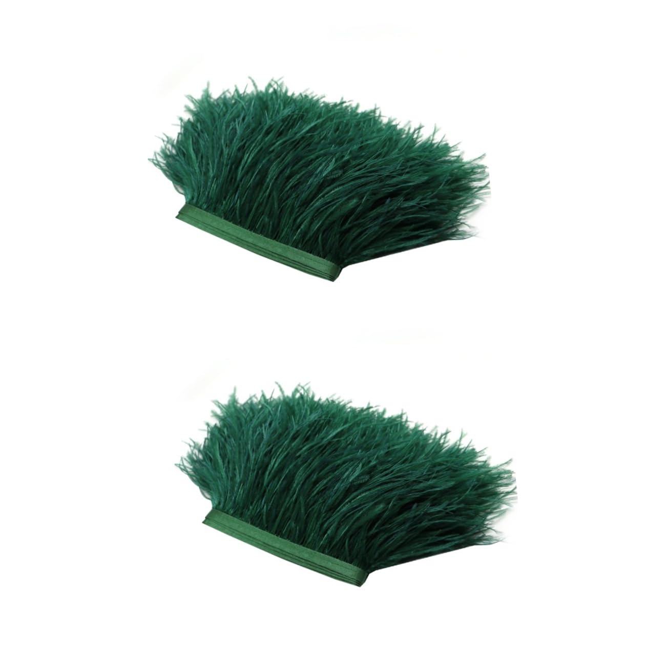 Franges d'autruche Lurrose souples avec biais en satin pour couture de costumes