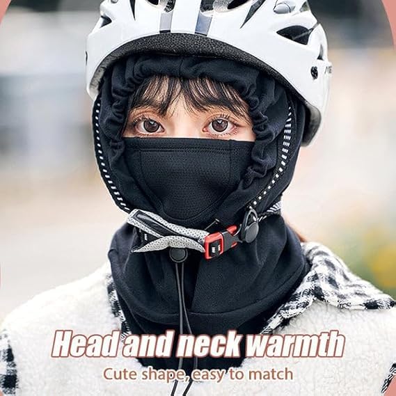 Image of AUGEN Warm Soft Fleece Bike Bicycle Face Mask Snood Hood Neck Scarf Fleece Balaclava Warm Full Face Cover Winter Camping Ski Hiking Snow Mask Beanie