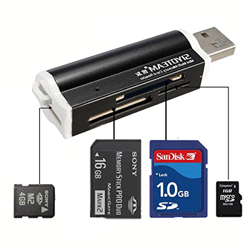 MECO Lector de tarjetas de memoria (Micro SD MMC SDHC TF, USB 2.0), multicolor 