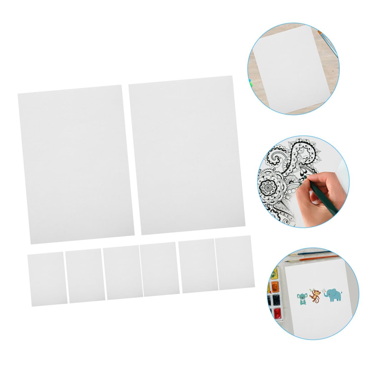 TEHAUX Papier Aquarelle Blanc Papier Épais 100 Feuilles Format 16k 160g pour Peinture et Dessin, Usage Scolaire pour Garçon et Filles et Artistes