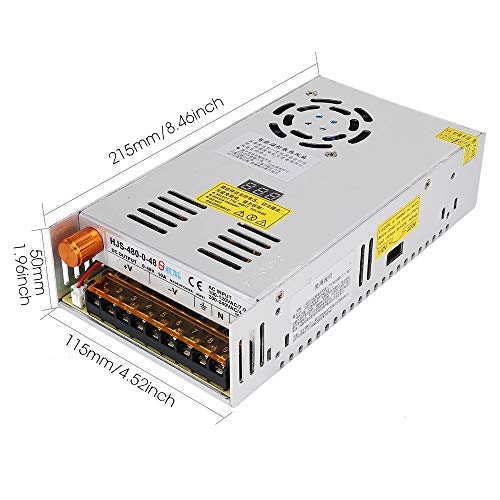 Adjustable DC Power Voltage Converter AC 110V-220V to DC 0-48V 10A Module Switching Power Supply Digital Display 480W Voltage Regulator Transformer Built in Cooling Fan2