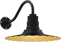 Vista 53 de Steel Lighting Co. Highland Park - Luz de granero Montada en la pared al aire libre Onda radial de 16 pulgadas Brazo recto de 11 pulgadas