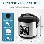 AROMA Digital Rice Cooker, 4-Cup (Uncooked) / 8-Cup (Cooked), Steamer, Grain Cooker, Multicooker, 2 Qt, Stainless Steel Exterior, ARC-914SBD - Image 3