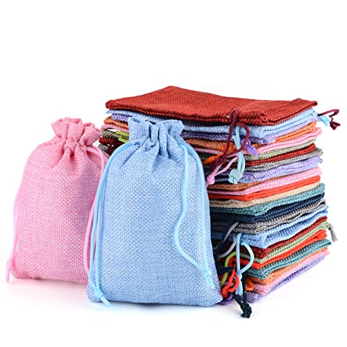 MAOOY Pack of 25 Jute Bags, 10 x 14 cm Jute Bags with Drawstring, Small Linen Bags, Advent Calendar Bags