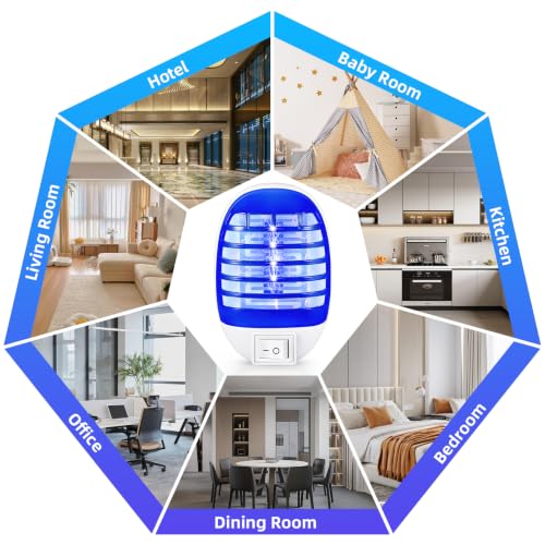 Image of 6 Pack Plug in Bug Zapper for Indoor Use, Mosquito Zappers Indoor | Bug Zapper Plug in for Flying Insect Automatic Mosquito Trap with Led Light for Patio, Bedroom, Kitchen, Office