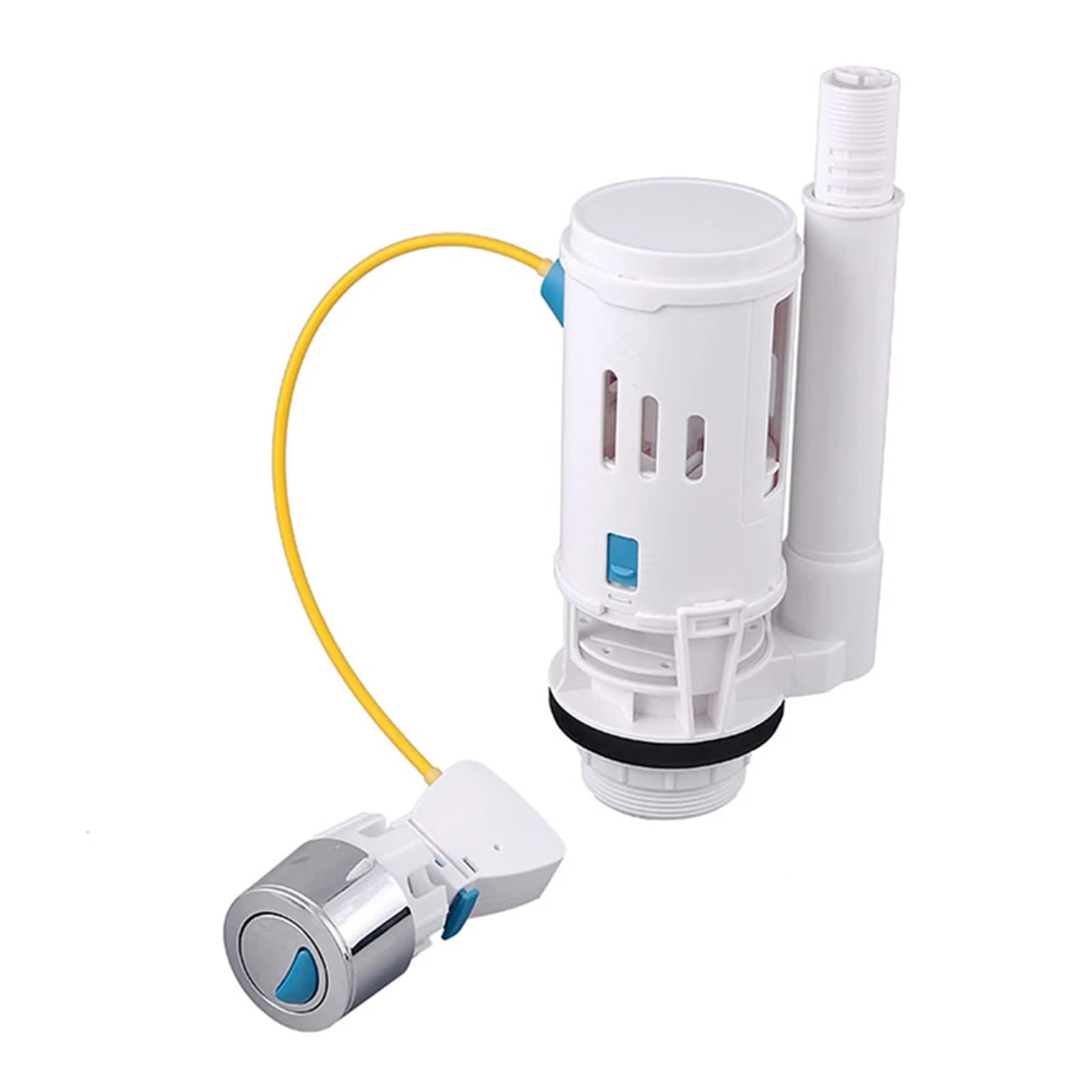 GUYTRM Tanque de agua con válvulas de llenado y drenaje de doble descarga, botón pulsador de descarga, pieza de tanque de agua for asientos universales, válvulas de descarga de inodoro lingli
