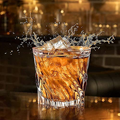 Image of Whiskey Glass Transparent, 310 ML, Whisky Glass, Diamond Design Bar Glass for Drinking Bourbon, Whisky, Scotch, Cocktails, Cognac - Old Fashioned Cocktail Tumblers Set of 6 (D .sq .$., 6)