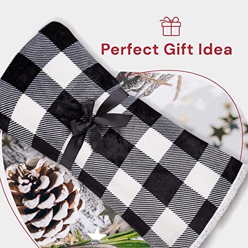 Safdie & Co. - Black And White Checkered Blanket, Indoor And Outdoor Buffalo Plaid Rug, Use As Halloween Blanket, Fall Throw Blanket, Or Autumn Decor Throw, Soft And Stain Resistant, 50 X 60 Inches #TOP5