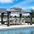 Raysfung 12' x 14' Hardtop Gazebo, Outdoor Polycarbonate Double Roof Gazebo with Metal Frame Permanent Pavilion with Netting& Curtains for Garden, Patio