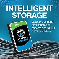 Seagate 10 TB Skyhawk AI Surveillance 3,5 Zoll Festplatte ST10000VE0008 (SATA 6 Gb/s/250 MB/7200 U/min) – Ansicht 3