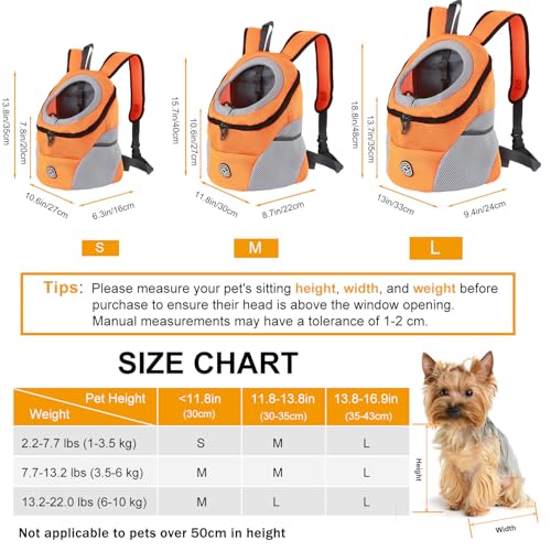 M MUNCASO Hundetrage-Rucksack Welpentasche Kleine Haustier-Fronttasche mit Atmungsaktivem, Head-Out-Design, Wasserdichter Boden für Reisen, Outdoor, Wandern
