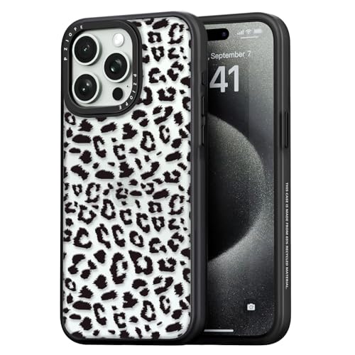 Coque iPhone 15 Pro Max esthétique jolie transparente léopard noir rigide - 2