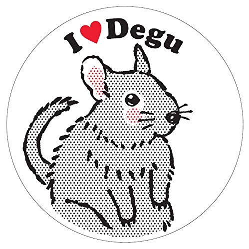 I LOVE デグー ステッカー (ホワイト)