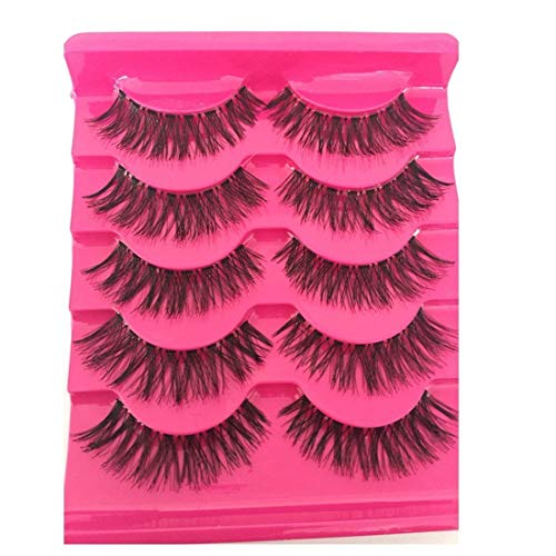 Digital Shoppy 5 PAIRS Eye Lashes Handmade Thick False Eyelashes Extension