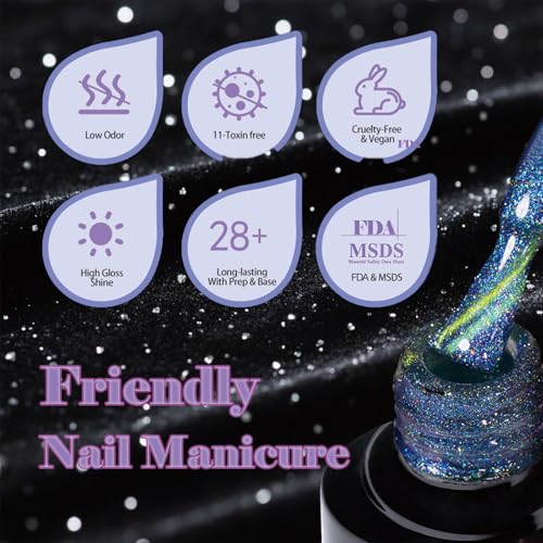 Esmalte de uñas gel 9D Cat Eye Chameleon holográfico miniatura 4