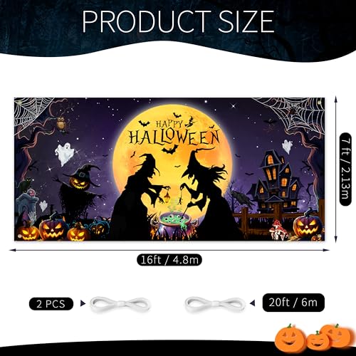 Halloween Garage Door Banner Cover 7x16Ft Outdoor Decor - image 2