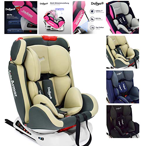 Daliya Sitorino 0-36 KG 0-12 Jahre Autositz Kindersitz Gruppe 0+1+2+3 Beige mit Isofix Fix und Top Tether 5 Punkt Sicherheitsgurt ECE-R44 / 04