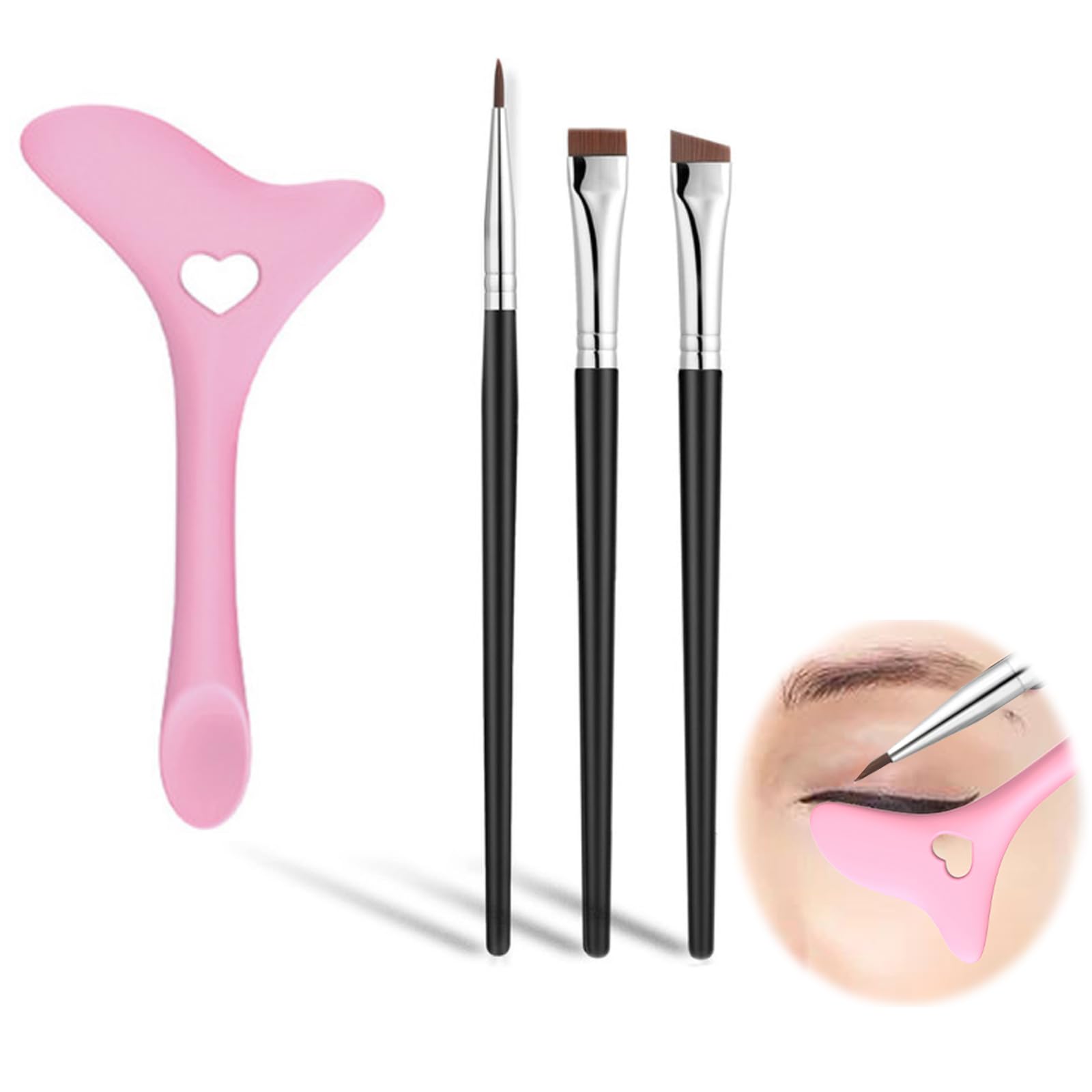 Kireida® Delineador de ojos de silicona, ultrafino de precisión, juego de brochas de maquillaje, delineador de ojos, herramienta de maquillaje, aplicador de delineador de ojos