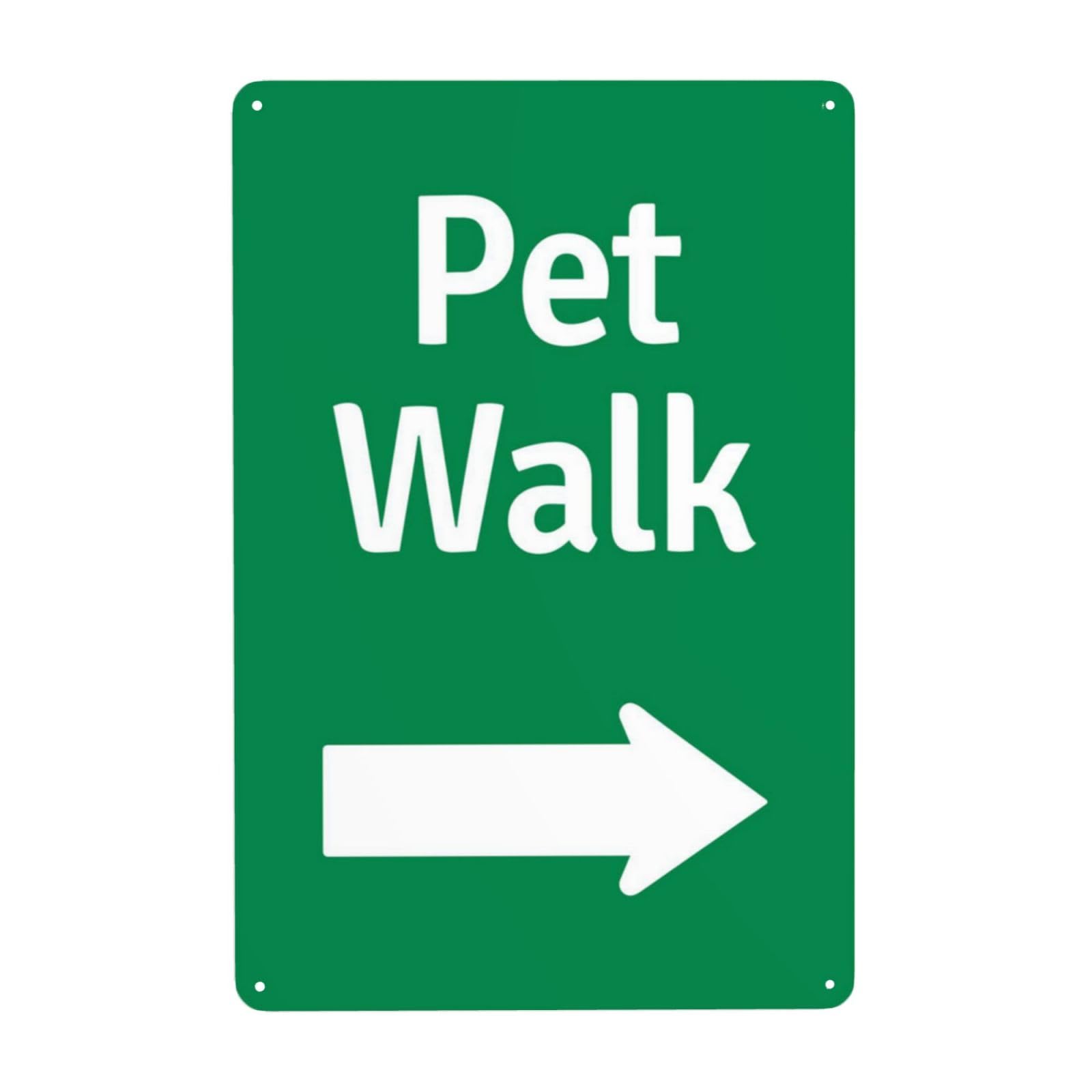 Pet Walk Area With Right Arrow Vintage Metal Direction Warning Sign 12x8 Inch
