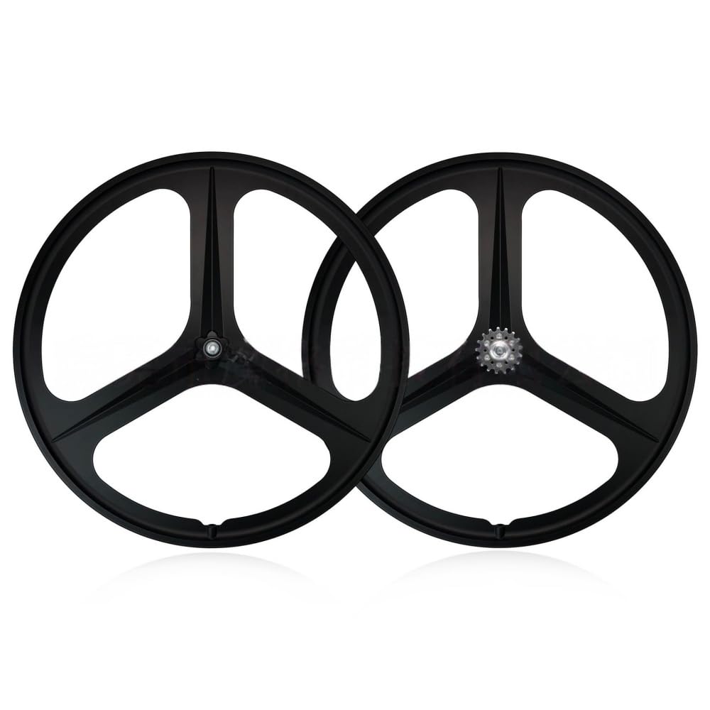 【ジャンク品】SPIN 三本スポークホイール ブラック　前輪＆後輪　セット Amazon | LUOGOXI700C 3スポークホイール シングルスピード 自転車