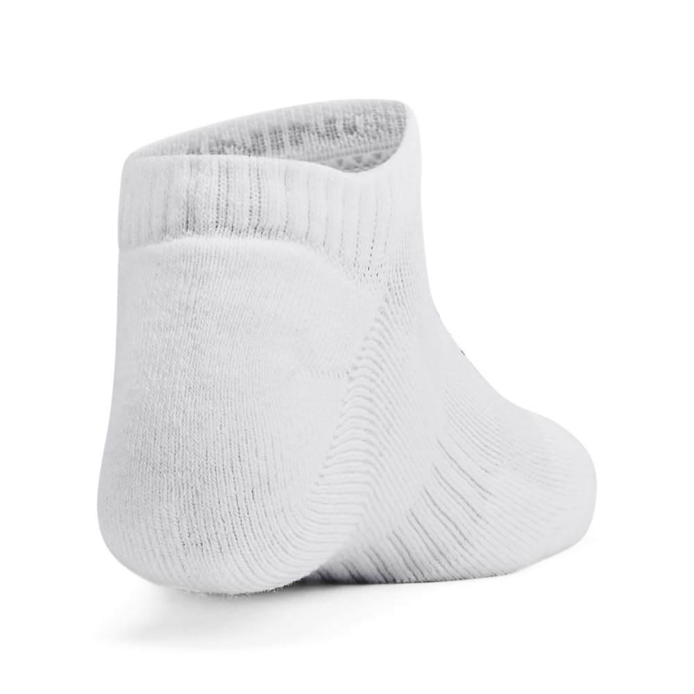 Under Armour Skarpety treningowe dla młodzieży Bawełniane skarpetki No Show 6 sztuk, (100) biały/czarny, S (12 sztuk) dzieci unisex